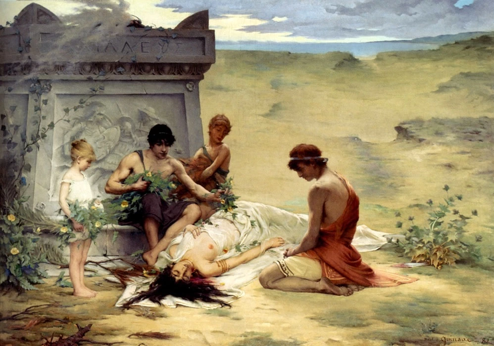François Paul Auguste Quinsac - Morte di Polissena (1881)